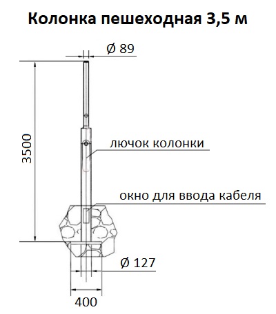 Колонка пешеходная 3,5 м схема