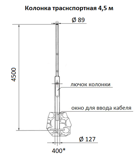 Колонка транспортная 4,5 м схема